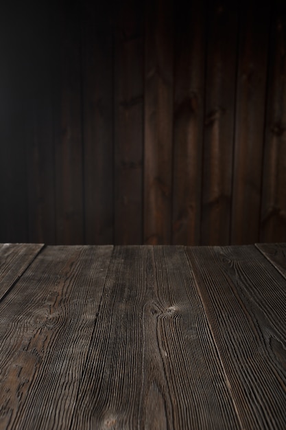 Free photo dark brown wood table