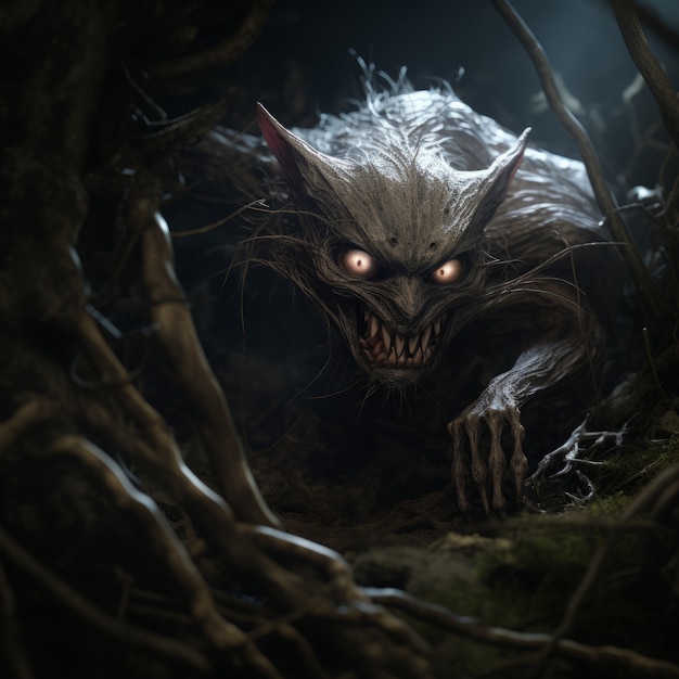 Free photo dark fantasy creature  scene