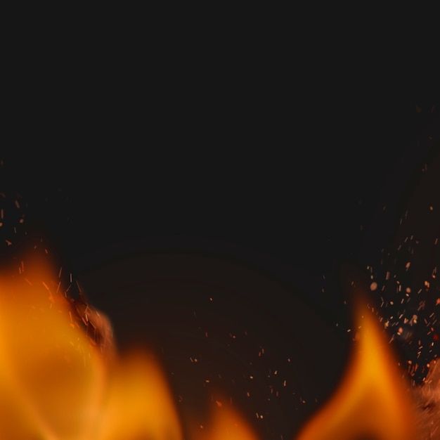 어두운 불꽃 배경, 화재 테두리 현실적인 이미지