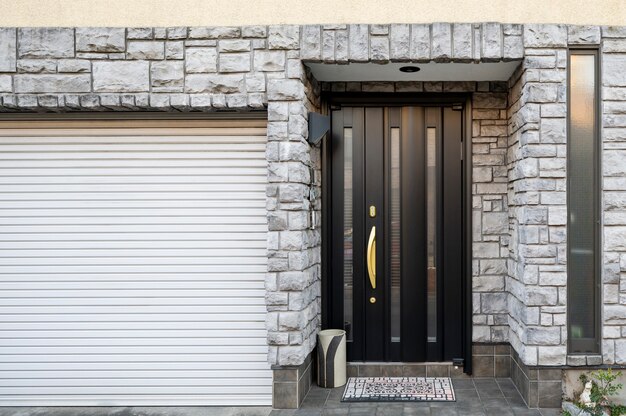 Dark house entrance japanese building