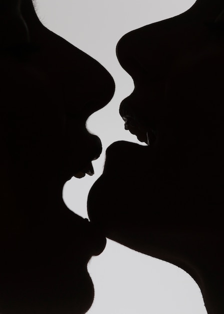 無料写真 暗いレズビアンの愛の概念をクローズアップ