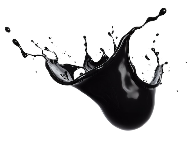 Free photo dark liquid splash isolated on total white background