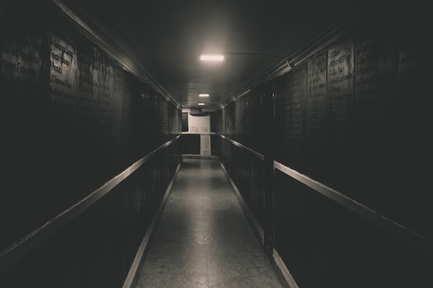 Dark long hallway