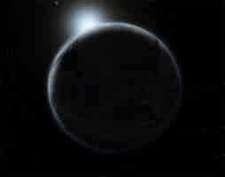 Бесплатное фото 3d космический фон с планеты земля в затмение