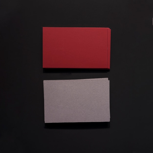Dark red and grey business cards
