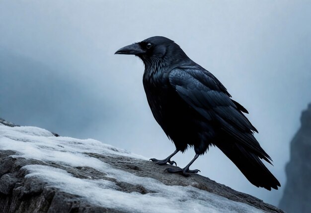 Dark scene of crow in nature