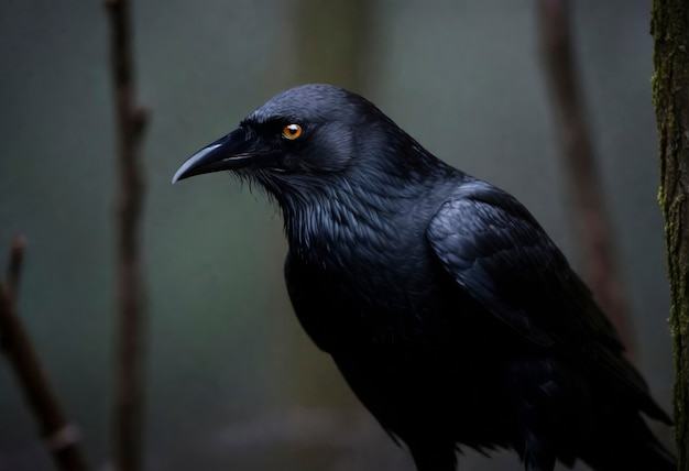 Foto gratuita scena oscura del corvo in natura