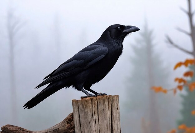 Dark scene of crow in nature