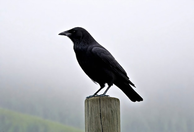 Free photo dark scene of crow in nature