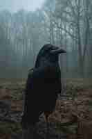 Free photo dark scene of crows outdoors