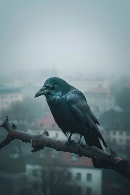 Dark scene of crows outdoors