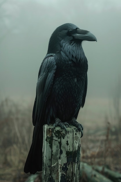 Free photo dark scene of crows outdoors