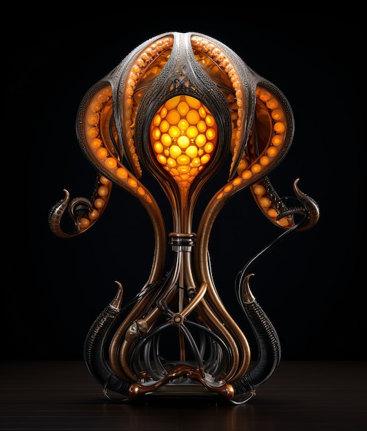 Free photo dark style lamp design