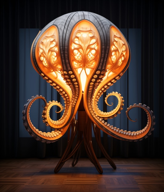 Free photo dark style lamp design