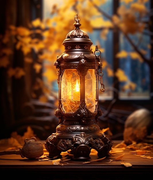 Free photo dark style lamp design