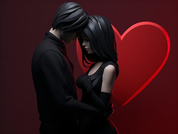 Free photo dark style valentines day celebration