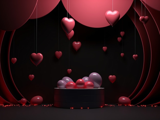 Free photo dark style valentines day celebration