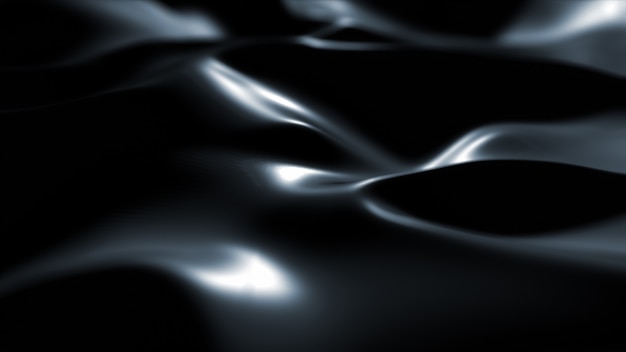 Foto gratuita superficie scura con riflessi. sfondo liscio onde minimali nere. onde di seta sfocate. flusso minimo di increspature in scala di grigi.