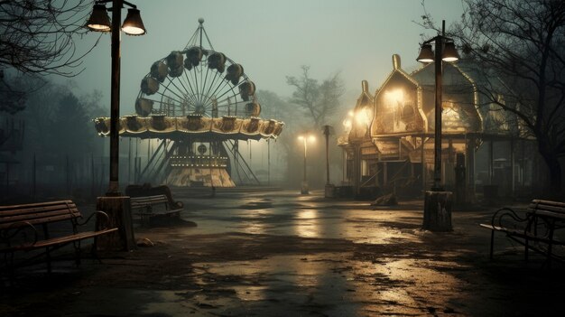 Darkly atmospheric retail environment rendering