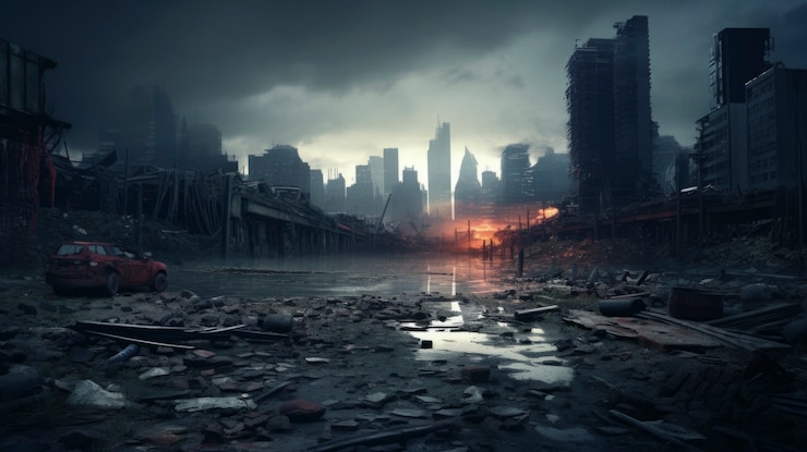 Free Photo darkly atmospheric retail environment rendering