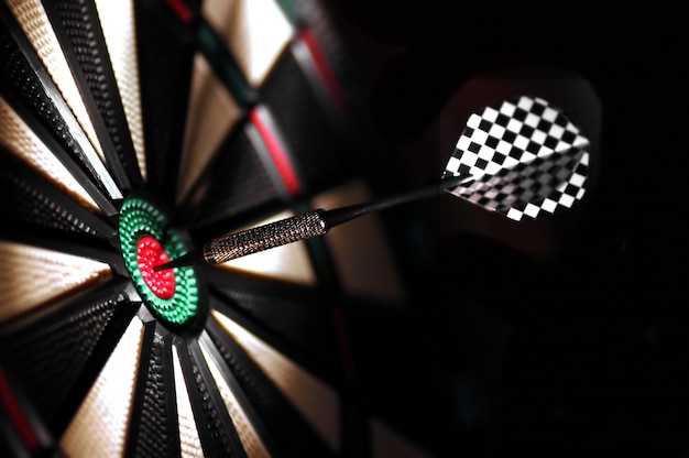 Dart hitting in the bull's-eye