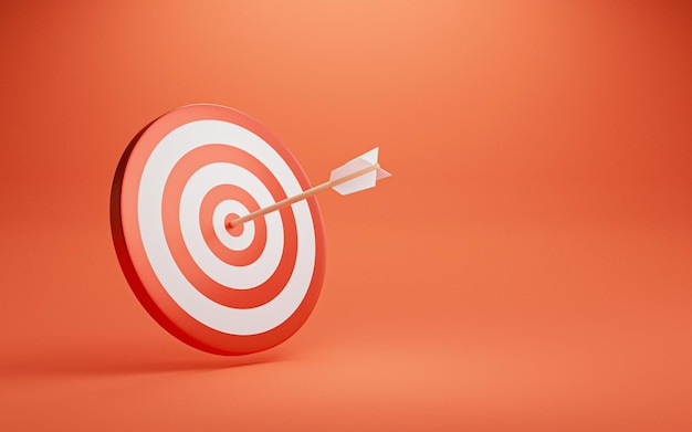 Free photo dartboard with arrow on red background for symbol of setup business objective and achievement target concept by 3d render