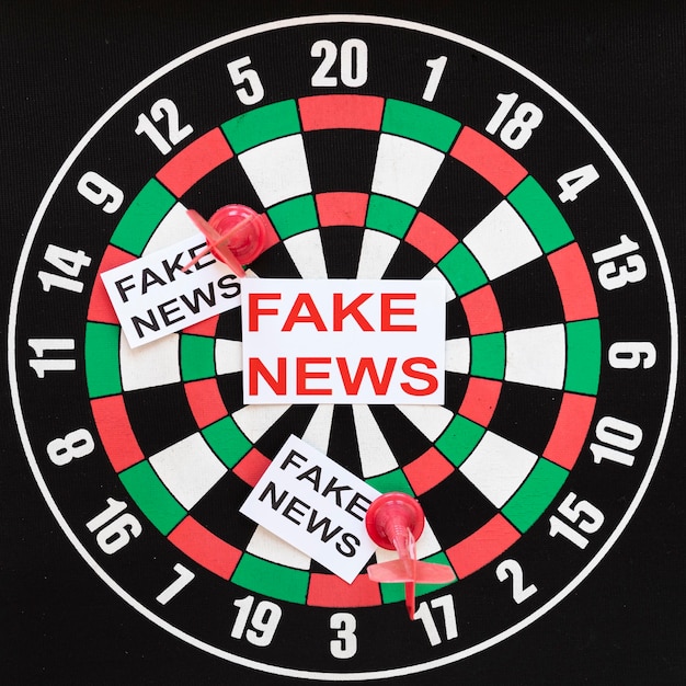 Dartboard with fake news