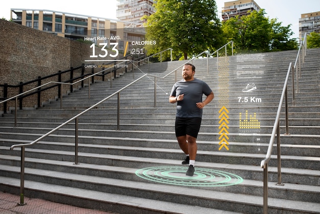 Free photo data and stats around person doing physical activity