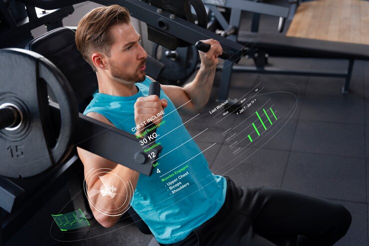 Free Photo data and stats around person doing physical activity