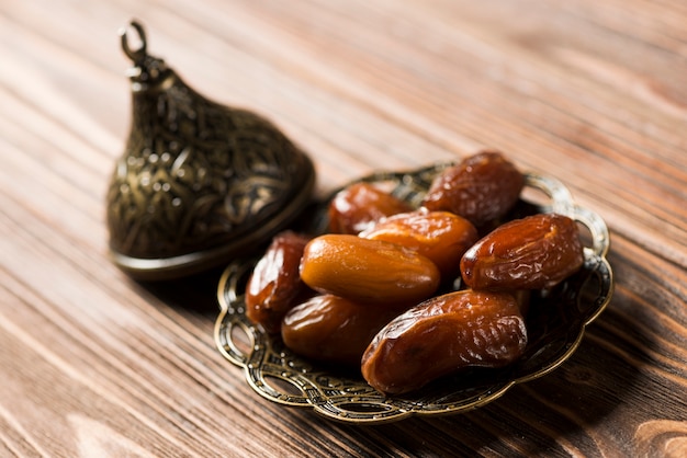 Dates on metal plate