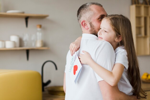 Daughter and dad on fathers day