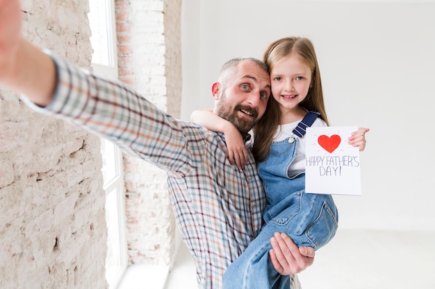 Daughter and dad on fathers day