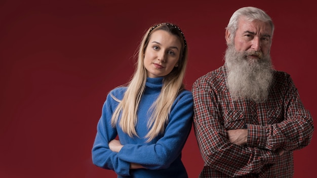 Foto gratuita figlia e padre nella festa del papà