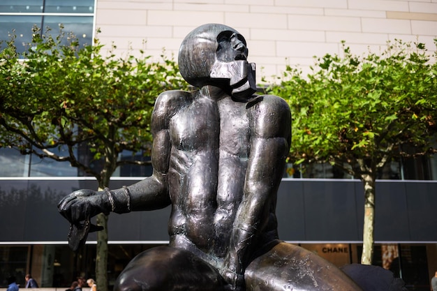 David and Goliath statue in Frankfurt downtown Germany