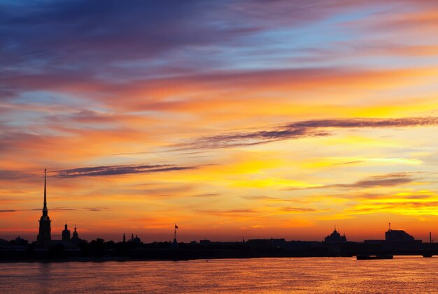 dawn in Saint Petersburg, Russia