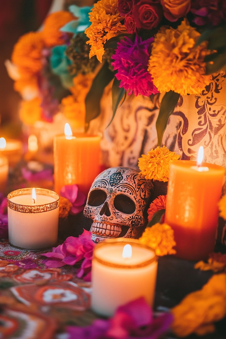 Free Photo day of the dead celebration with altar