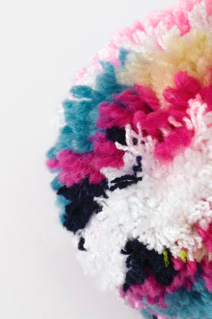 Decirative pom poms close up detail