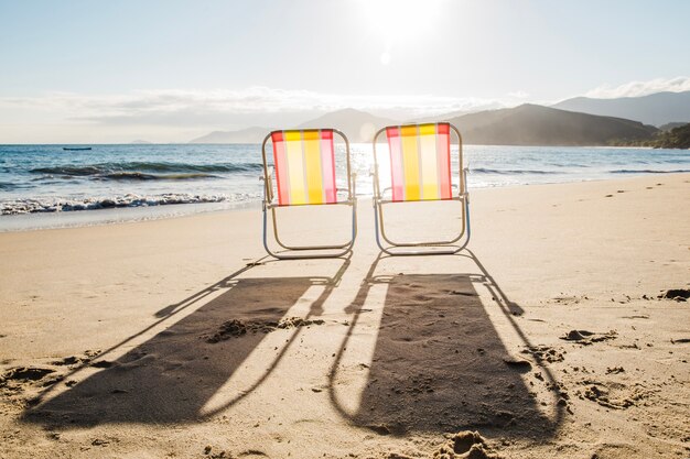 Deck chairs at the beach