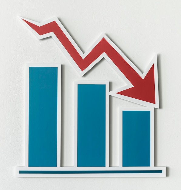 Diagramma a colonna in calo di business report