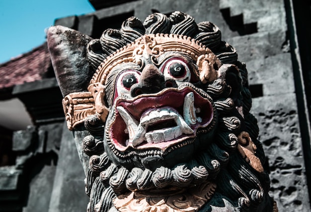 Decorated statue of traditional hindu god Bali Indonesia