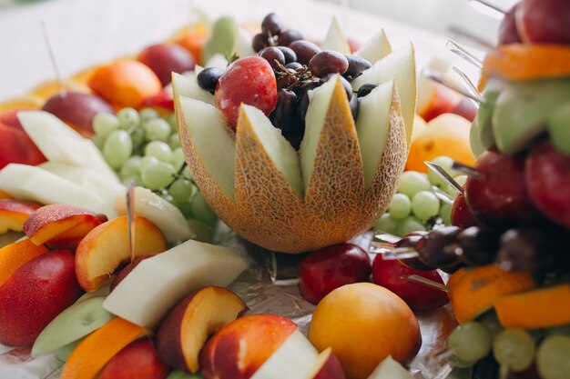 Decoration made with fruits