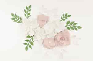 Free photo decoration with flowers and white background