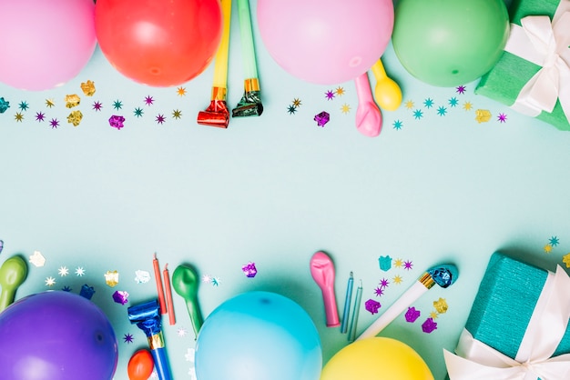Decorative birthday party background with space for writing text