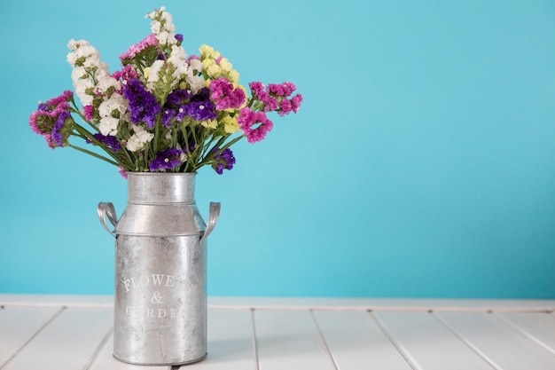 Free photo decorative bouquet on metallic vase