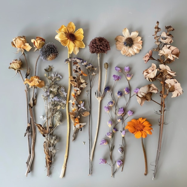 Decorative dreamy arrangement with dried flowers