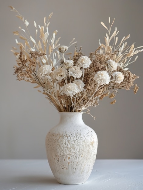 Decorative dreamy arrangement with dried flowers