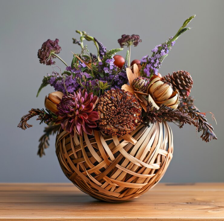 Free Photo decorative dreamy arrangement with dried flowers