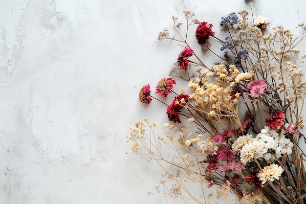 Free photo decorative dreamy arrangement with dried flowers