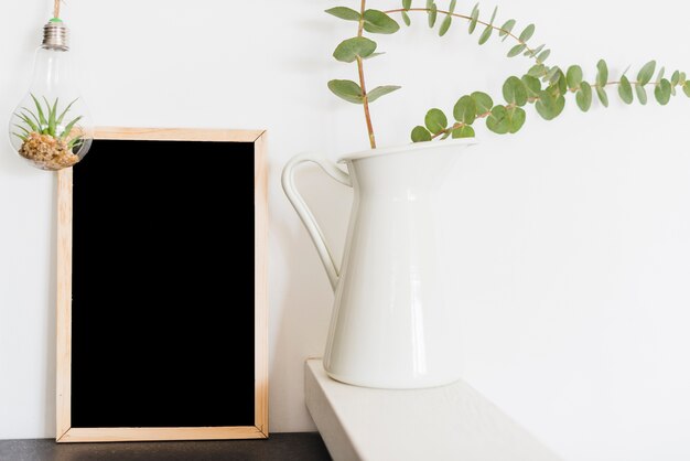 Decorative flowers with a blackboard