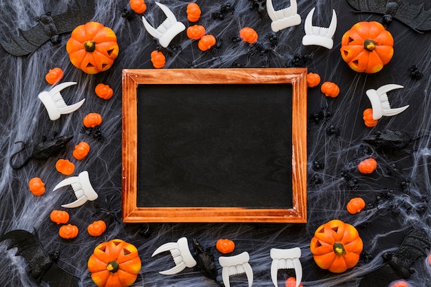 Free photo decorative halloween slate decoration